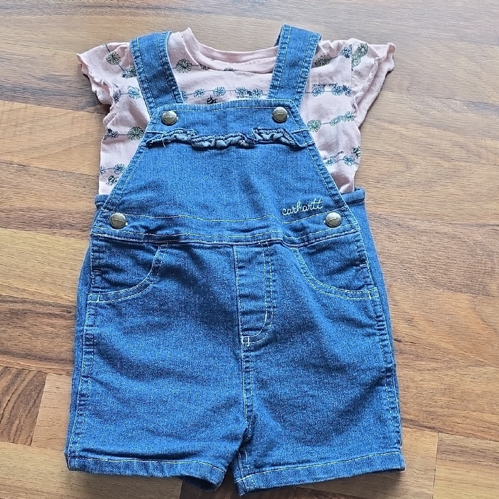Carhartt Blue Denim Kids Overalls 2T like new